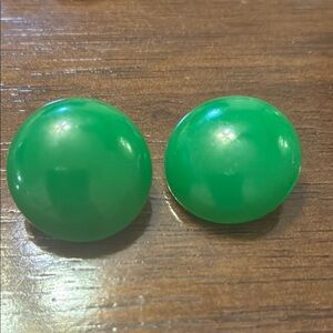 Green Round Earrings